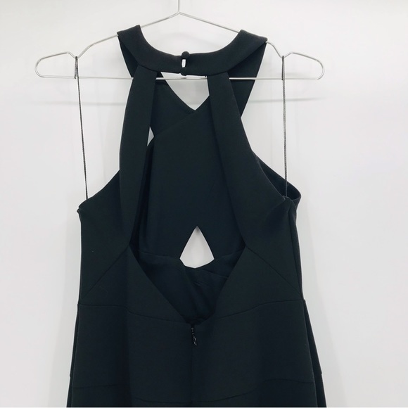 Aidan Mattox Scuba Crepe Cutout Open Back Gown in Black Size 6 - Picture 11 of 14